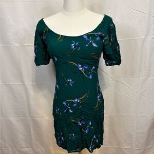 Urban Outfitters Green Floral Mini Dress Size Small NWT Cottagecore